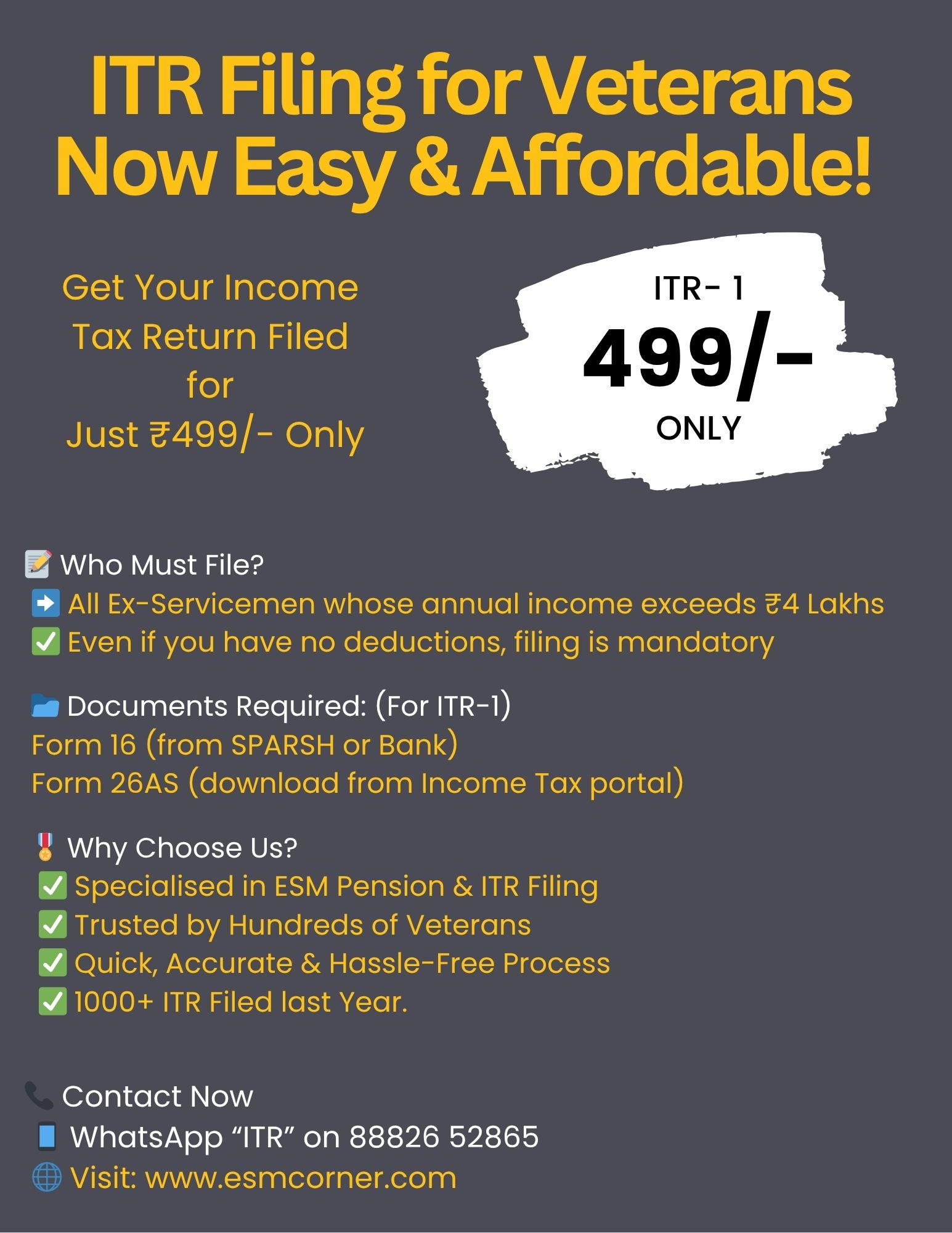 ESM CORNER ITR FILING