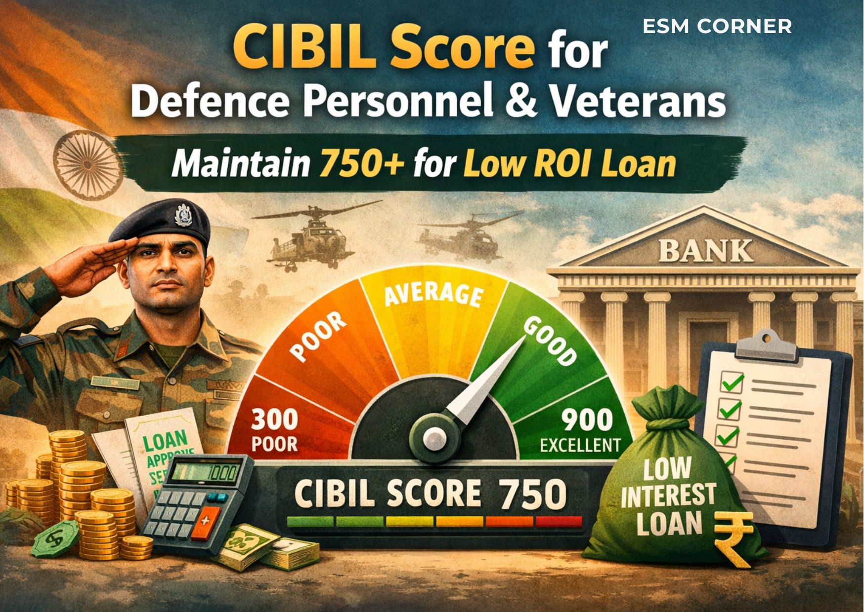 CIBIL SCORE FOR DEFENCE PERSONNEL : GUIDE TO LOW-INTEREST LOANS & FINANCIAL RESPECT