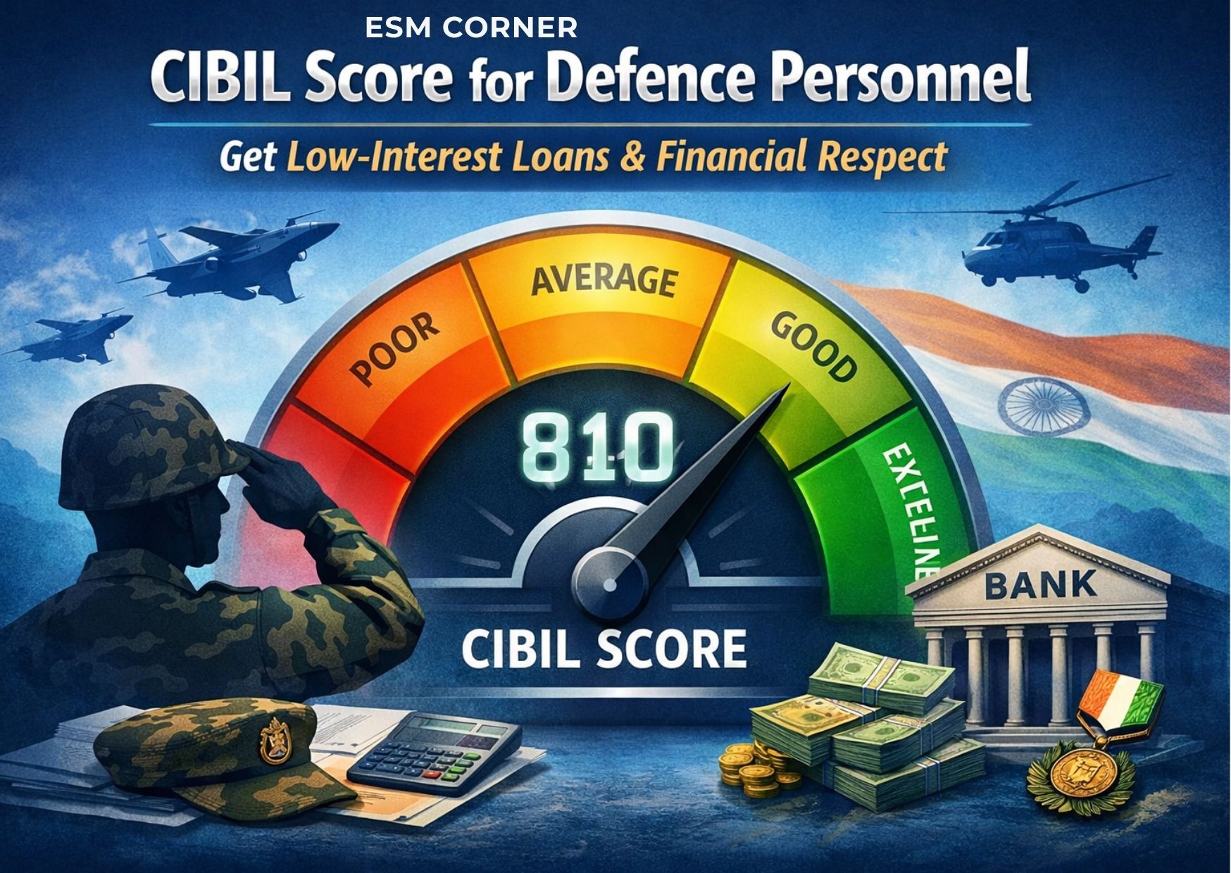 esm corner cibil score for defence personnel.