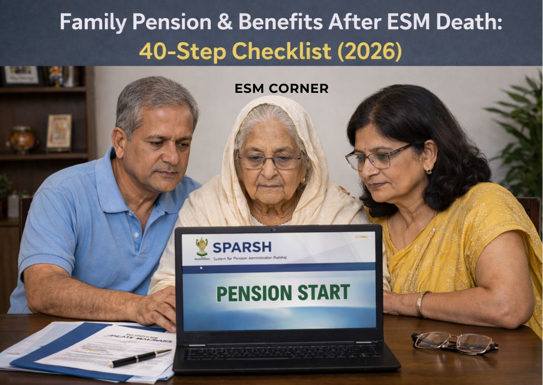 esm-corner-family-pension & benefits after death