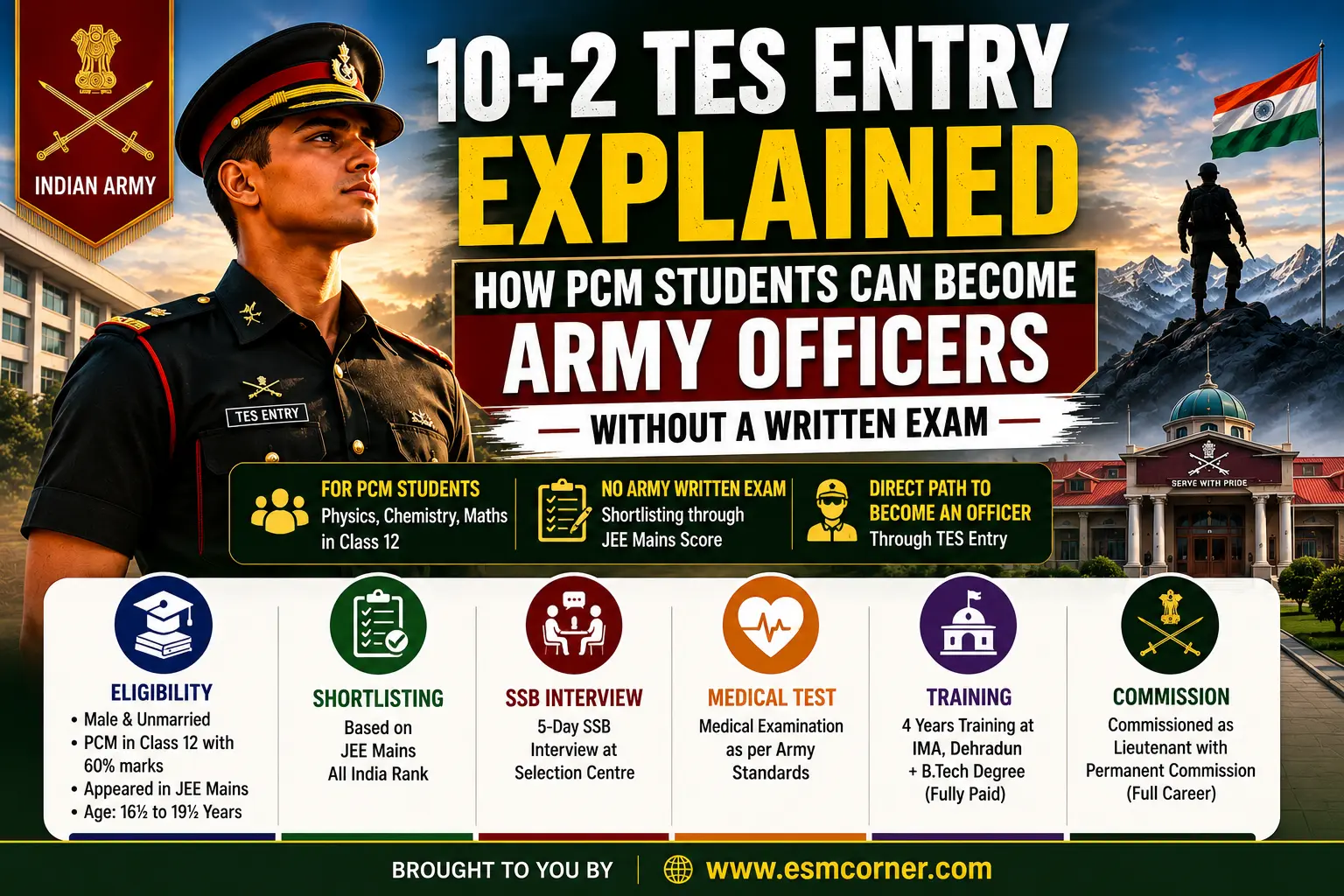 10+2 TES ENTRY EXPLAINED : HOW PCM STUDENTS CAN BECOME ARMY OFFICERS WITHOUT A WRITTEN EXAM