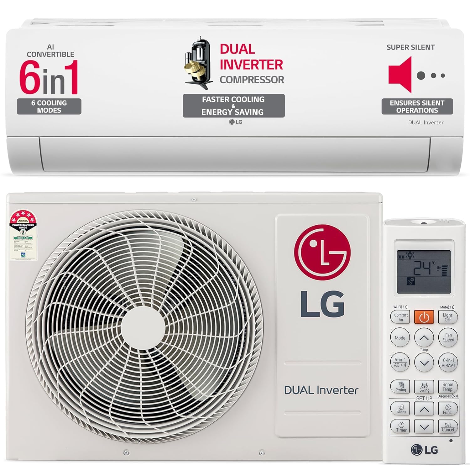 LG 1.5 Ton 5 Star AI Dual Inverter AC