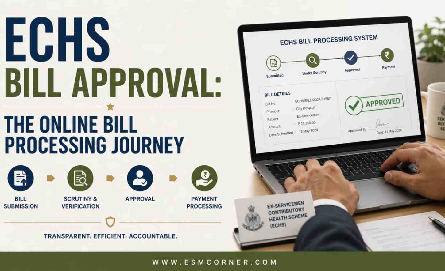ECHS bill approval online processing flow